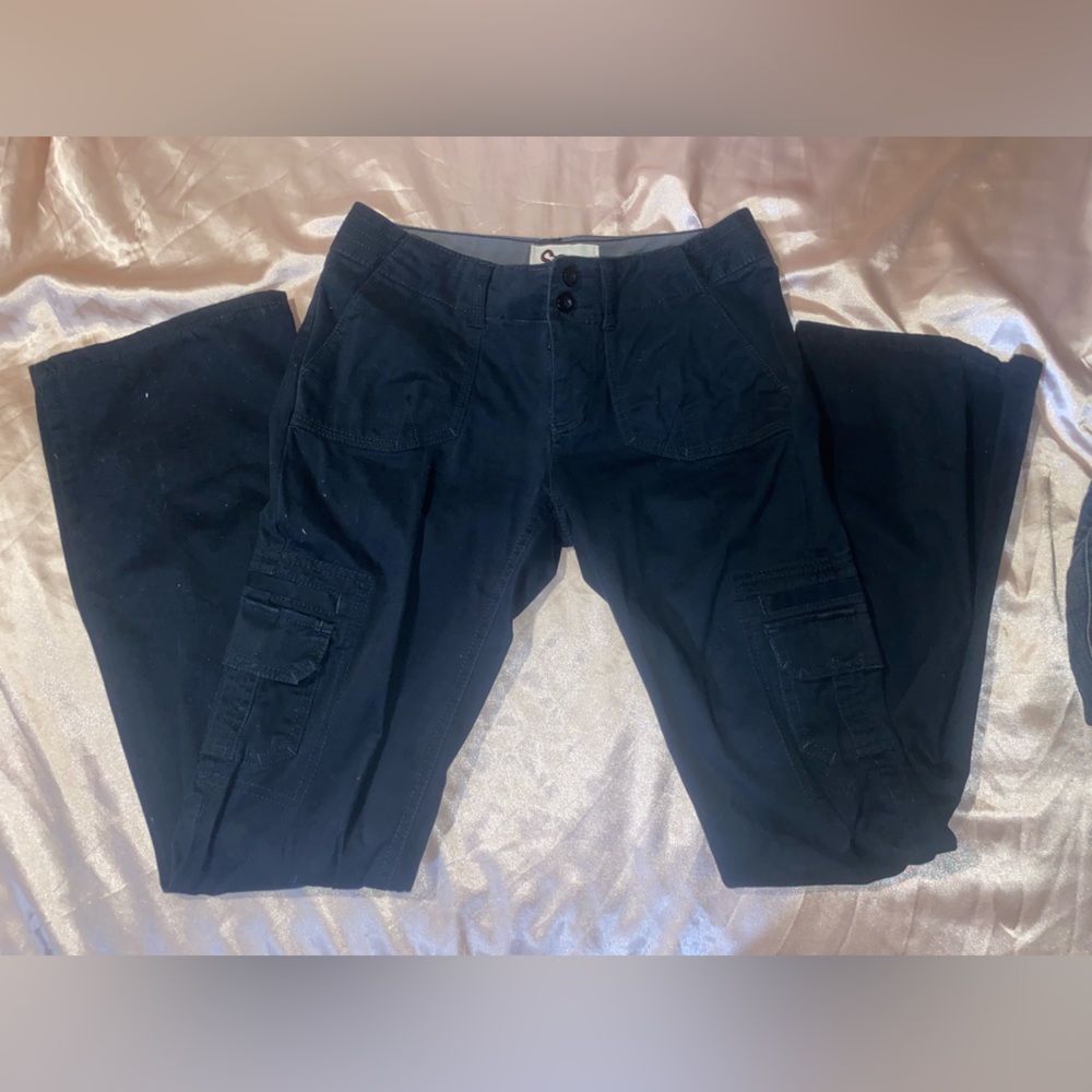 SO black y2k cargo flared pants